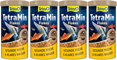 TetraMin 4 x 1L Flakes Fischfutter Flocken Hauptfutter für Zierfische