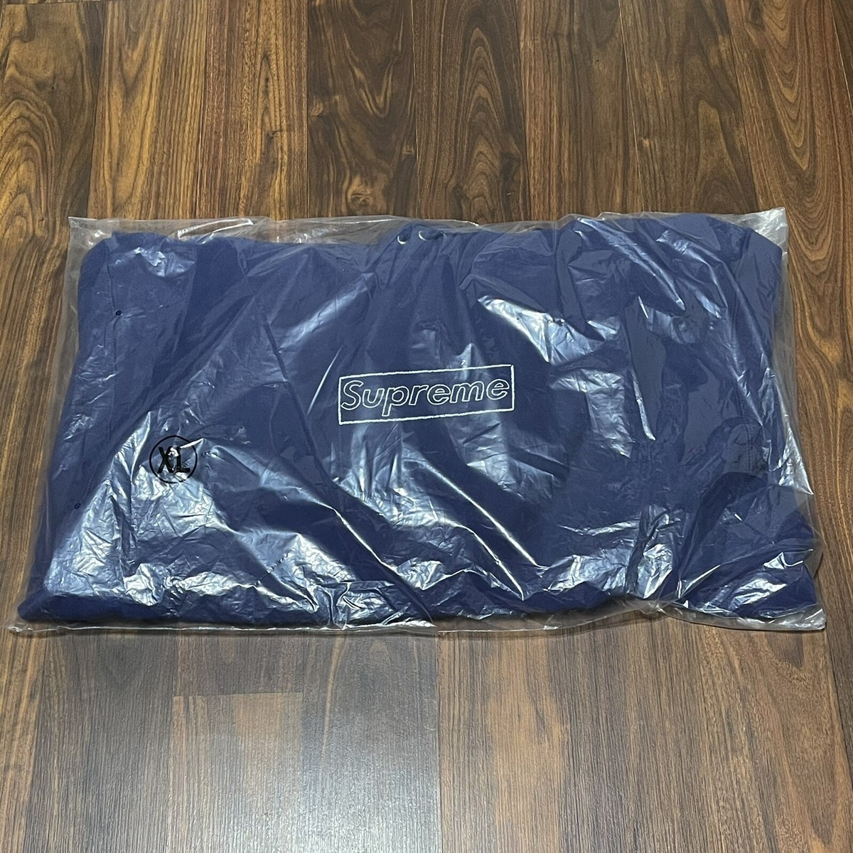 Supreme Kaws Chalk Box Logo Washed Navy Size XL In Hand | eBay 