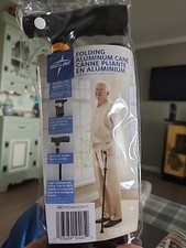 Medline regulowana wysokość czarna składana aluminiowa laska