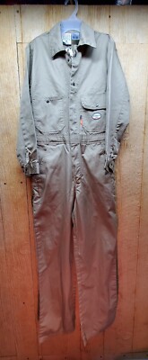 Rasco FR Coveralls Size 34S Flame Resistant Workwear Beige Overall Jumpsuit Mens