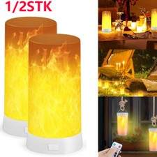 1/2Stk LED Flammen Lampe mit Fernbedienung USB Feuer Effekt Licht Atmosphäre
