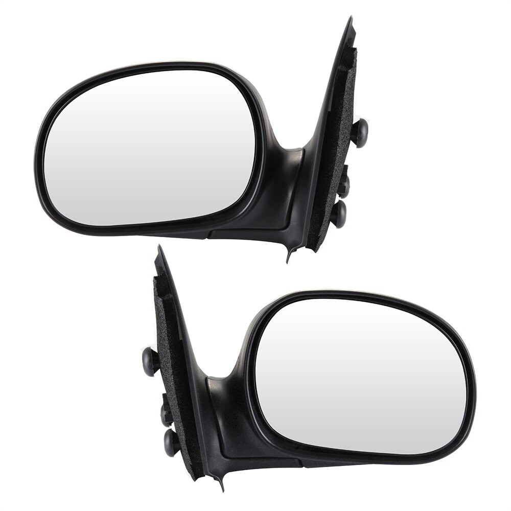 For 1997-2004 Ford F150 Manually Black Telescoping Housing Side Mirrors Piar