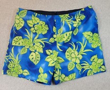 Nautica Swim Trunks Board Shorts Mens Size XL Blue Green Floral Lined W/ Pockets