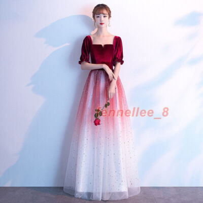 Women Wedding Long Party Dress Boat Neck Bride Evening Prom Gown Cocktail  Dress | eBay