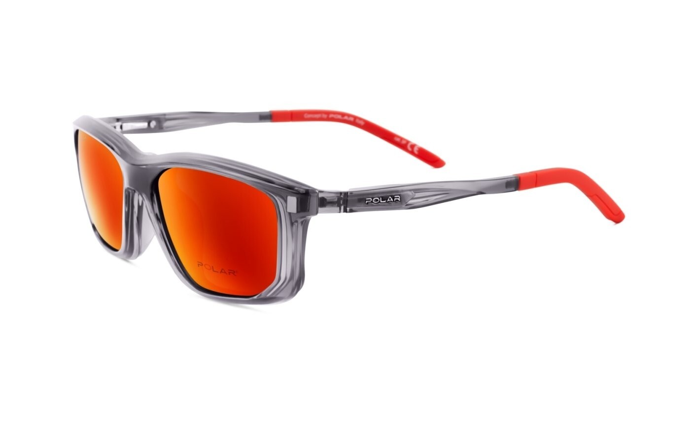 Gafa de vista POLAR 520 PADEL (27) GRIS TRANSP. CON CLIP NARANJA ESPEJO POLAR.