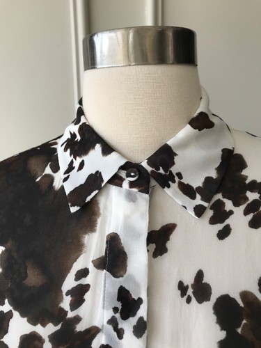 | COUNTRY ROAD | cow print shirt white | SIZE: 4,12,XXS,M | $139 | NEW - Picture 7 of 12