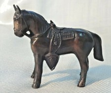 Vintage horse figurine, cast metal. Western saddle from Japan