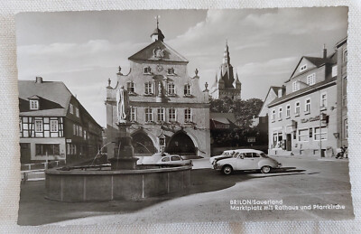 AK 5790 Brilon Gasthof Quellenhof 1956 DKW Sauerland in Beckum zugestellt