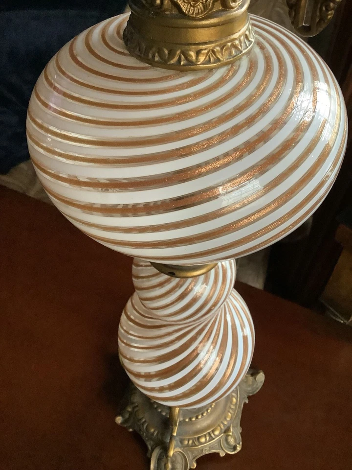 Vintage Italian Murano Glass Lamp By Dino Martens MCM Mid Century - Image 2 of 3