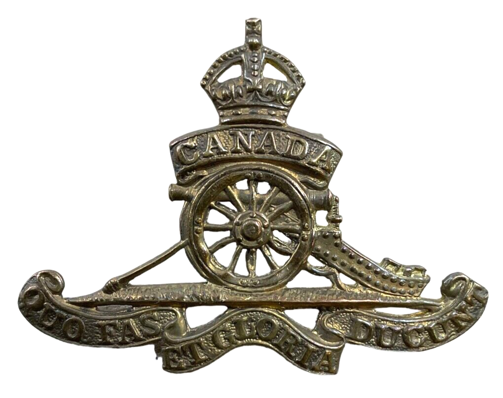 WW1 Canadian CEF CFA Artillery Collar Badge Insignia Single-image