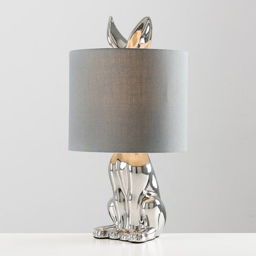 Ceramic Table lamp Rabbit 47.5CM Tall Animal Light Fabric Drum Shade LED Bulb - Picture 10 of 20
