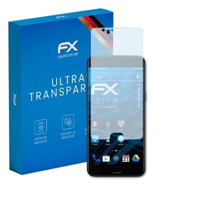 atFoliX 3x Displayschutzfolie für OnePlus 5 Schutzfolie klar Folie