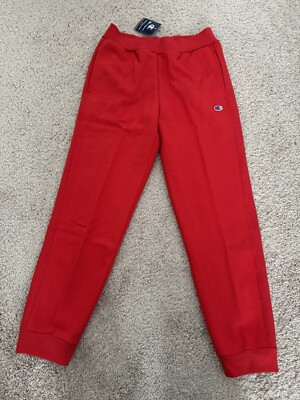 Champion Logo Joggers Sweatpants Scarlet Red Youth Size Large