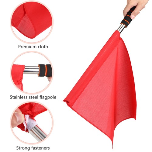 4 Pcs Referee Flag Signal Hand Stainless Soccer Flags Child Father - 第 8/11 張圖片