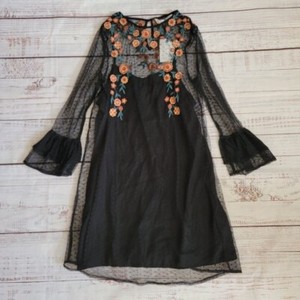 green emerald velvet dress Zara Women's Floral Embroidered Mesh Maxi Dress | XS UK6-8 main image 0