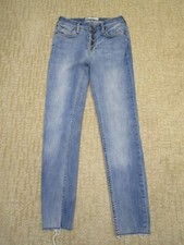 Free People Jeans Women 25 Blue Low Rise Skinny Button Fly Pants Light Wash