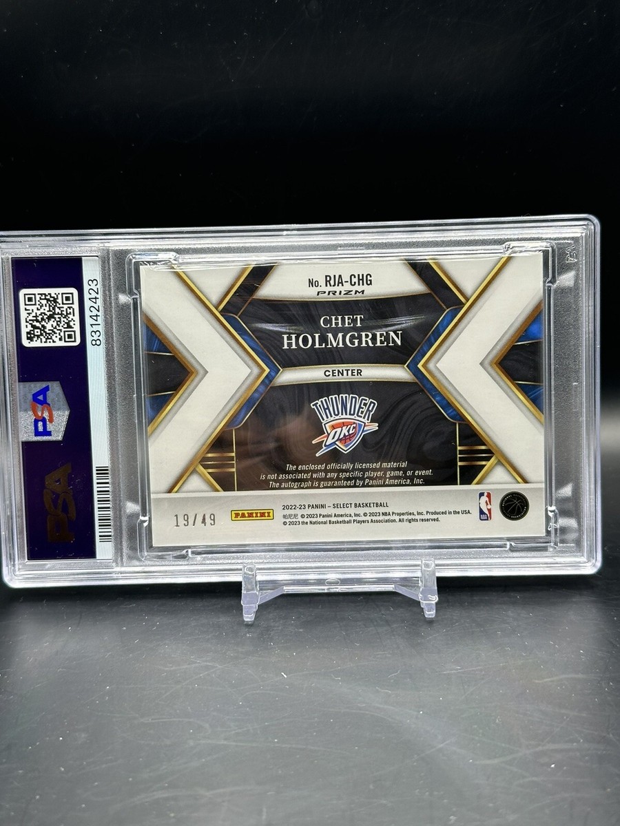 2022-23 Chet Holmgren Select Rookie Patch Auto PSA 10 Auto 10 Blue