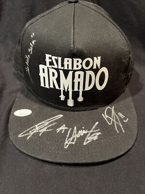 Eslabón Armado Signed Autographed  Hat  Ella Baila Sola #1 HIT -JSA Authenticity