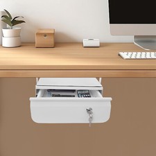 Under Desk Pull-Out Drawer, Lockable Sliding Storage Drawer, Under Desk Drawer