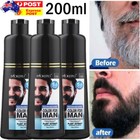 Mokeru 200ml Beard Hair Dye Shampoo Instant Men Beard Mustache Color Dye Shampoo