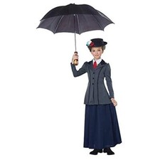 English Nanny Girl Mary Poppins Lady Woman Fancy Dress Halloween Child Costume