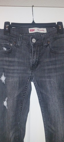 Levis 510 Skinny destroyed Jeans 8 R 24 adjustable Inseam 22 in distressed - Picture 2 of 4