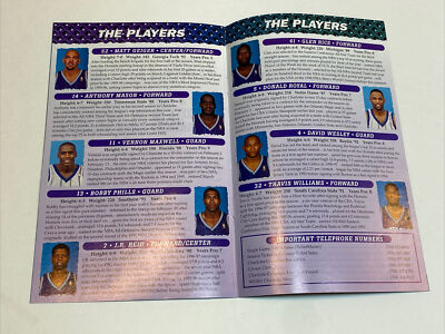 Charlotte Hornets Buzz Phills Program 1998 Playoffs Chicago Bulls Michael  Jordan