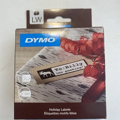 8 Of Dymo Label Writer Christmas Holiday Address Labels 3 1/2" x 1 1/8" Moose