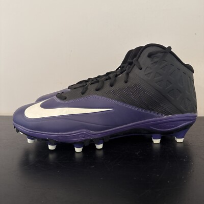 Size 14.5 Nike Zoom Code Elite 3/4 TD Football Cleats Purple Black - SAMPLE
