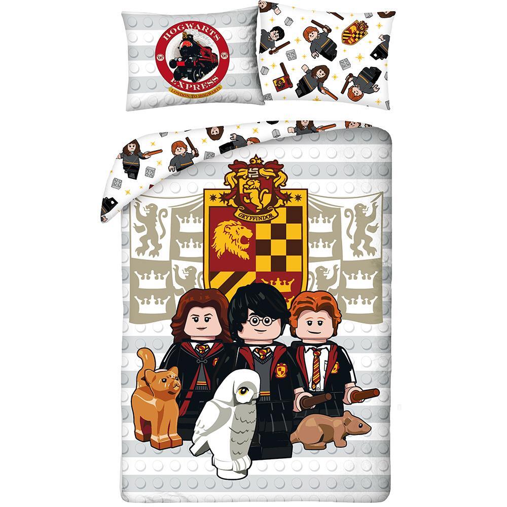 Harry Potter Lego Reversible Cotton Duvet Cover Set for Kids EU Size