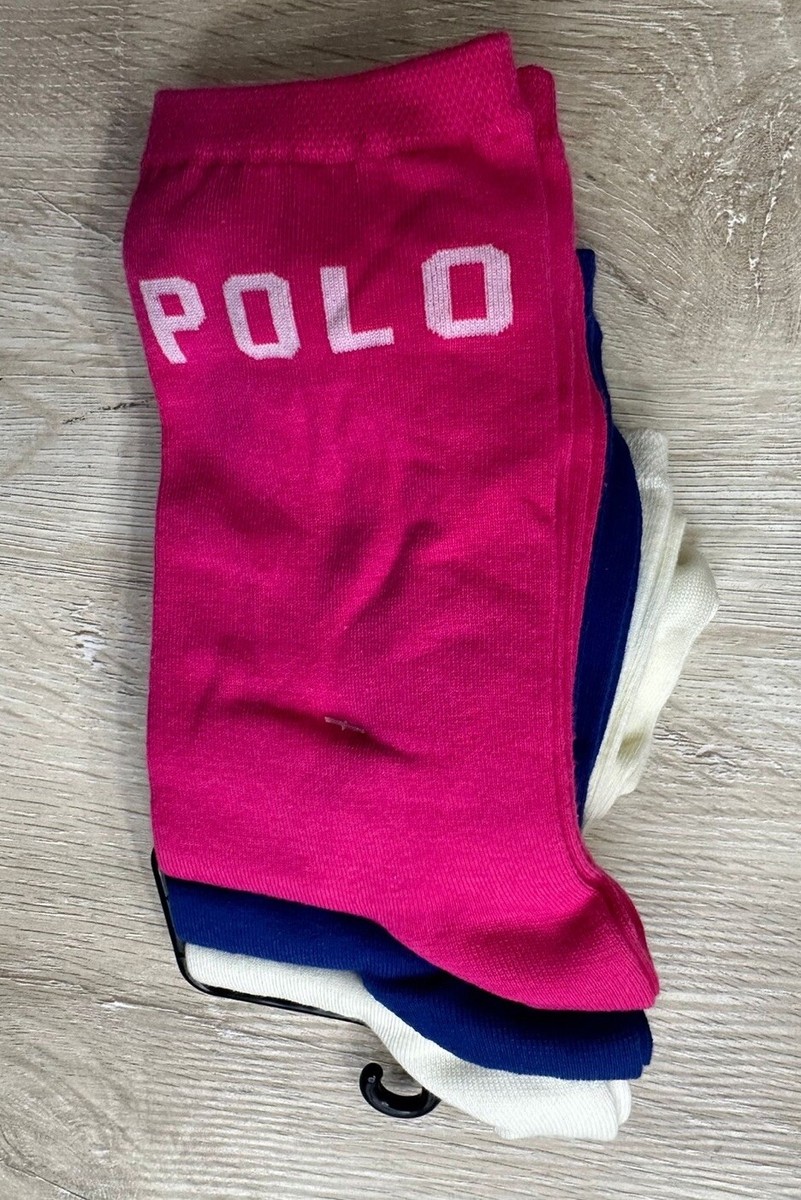 NWOT Polo Ralph Lauren Unisex Socks Pairs Blue White Red 8-10