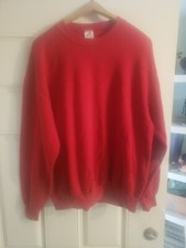 Vintage JERZEES Red Sweatshirt XL Blank Crewneck Pullover Grunge Made In USA