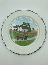 Villeroy Boch Design Naif Dinner Plate Going to Market 10.5" LaPlau