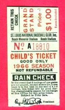FAMOUS 1966 CARDINALS TICKET STUB-7/9/66 HARRY CARAY DOES BROADCAST IN UNDERWEAR