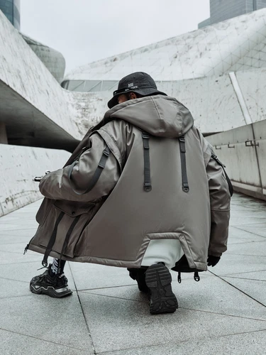 Niepce Japanese Streetwear Winter Parka Jacket with Strap Casual Techwear Coat image 14