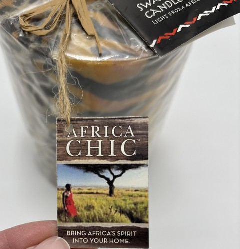 Swazi Tiermotiv Kerze Handarbeit in Afrika neu im Paket mit Etikett rund 6 Zoll - Bild 6 von 13
