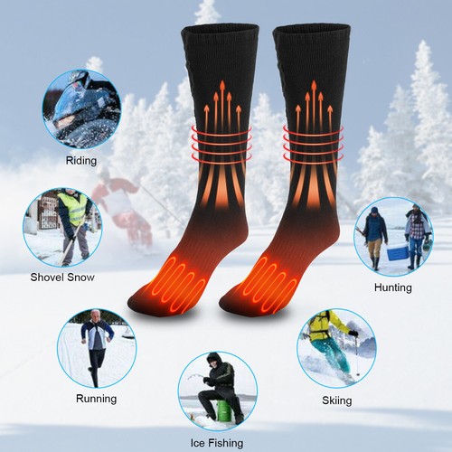 Heating Warm Heated Socks Electric Winter Men Women Ladies Thermal Feet Socks - Picture 7 of 13