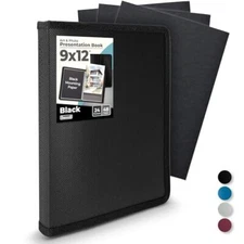 Dunwell Art Portfolio 9x12 Folder - (Black) with  Assorted Sizes , Colors 