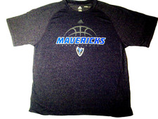 Dallas Mavericks Adidas Basketball Climalite Grey Warm Up Shirt Size LG 