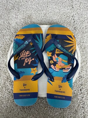 Havaianas Flip Flop Slippers Unisex Size 11/12W 9/10M Step Into Joy Multicolor
