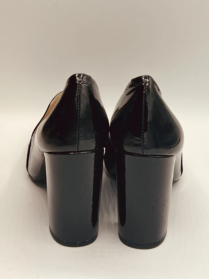 EU 36 US6 GEOX Respira zapatos de salón clásicos negros charol tacón cómodo de 3” Foto 4 de 4