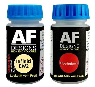 Lackstift für Infiniti EW2 Light Yellow + Klarlack je 50ml Autolack Basislack SE