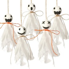 16 Pcs Halloween Ghost Hanging Ornaments 7.8 Inch DIY Tree Decor DIY White Cloth
