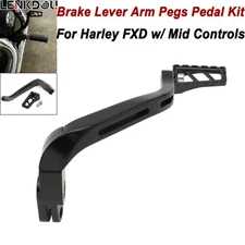 For Harley Brake Lever Arm + Peg Pedal Dyna Street Fat Bob Super Glide 1991-2017