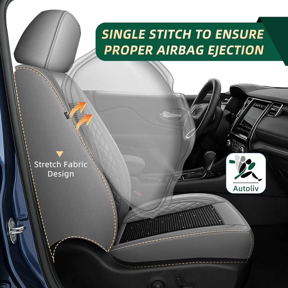 Car Seat Covers For Volvo S40 2004-2011 Faux Leather Full Set Cushions Pad Foto 4 de 4