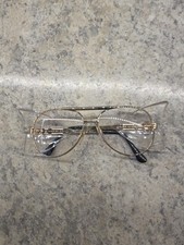 Vintage Allsafe Taiwan Safety Glasses Z87.1 Goldtone Aviator Metal Frames 5 3/4