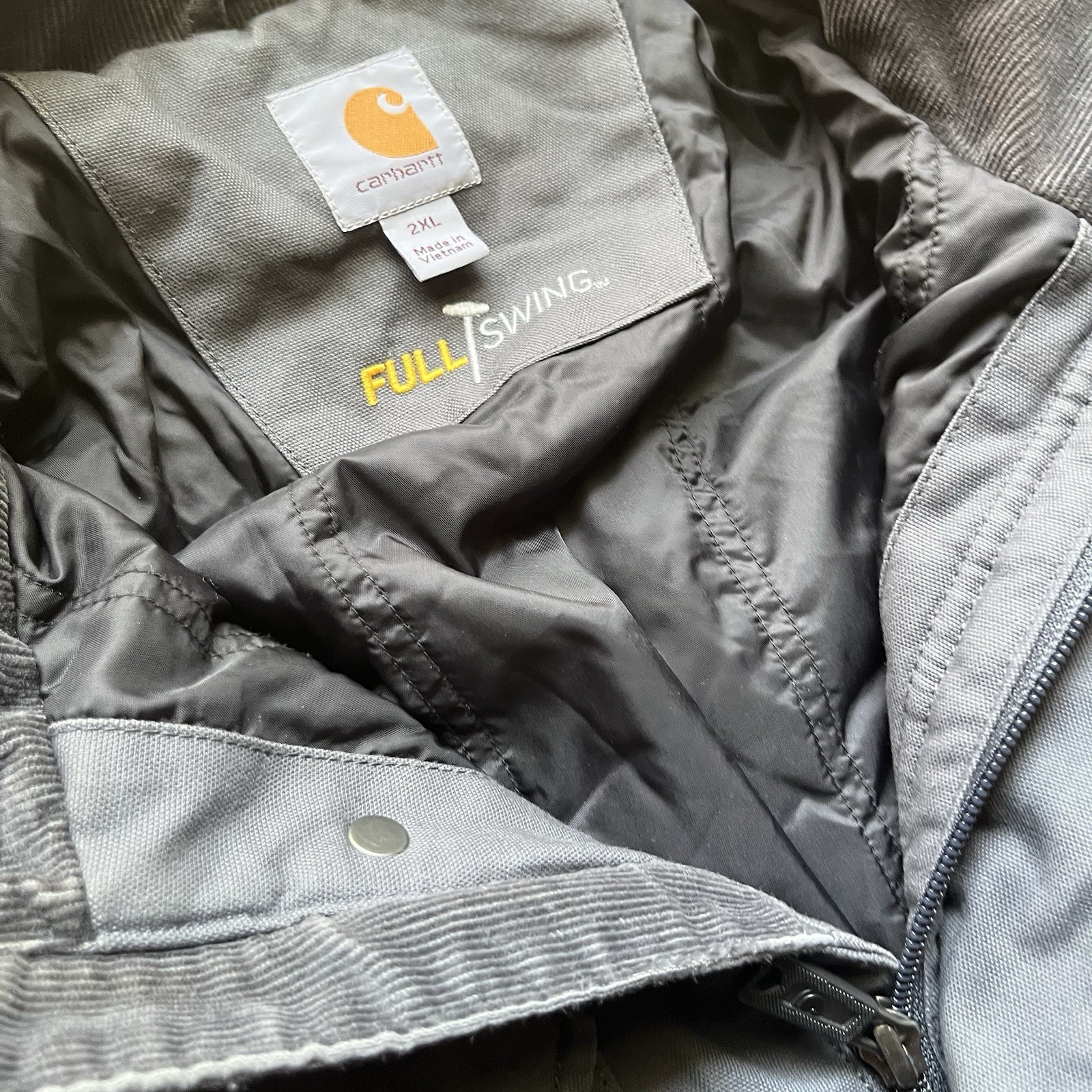 Vintage Carhartt Full Swing Jacket Mens 2XL Gray Stains Distressed image 3