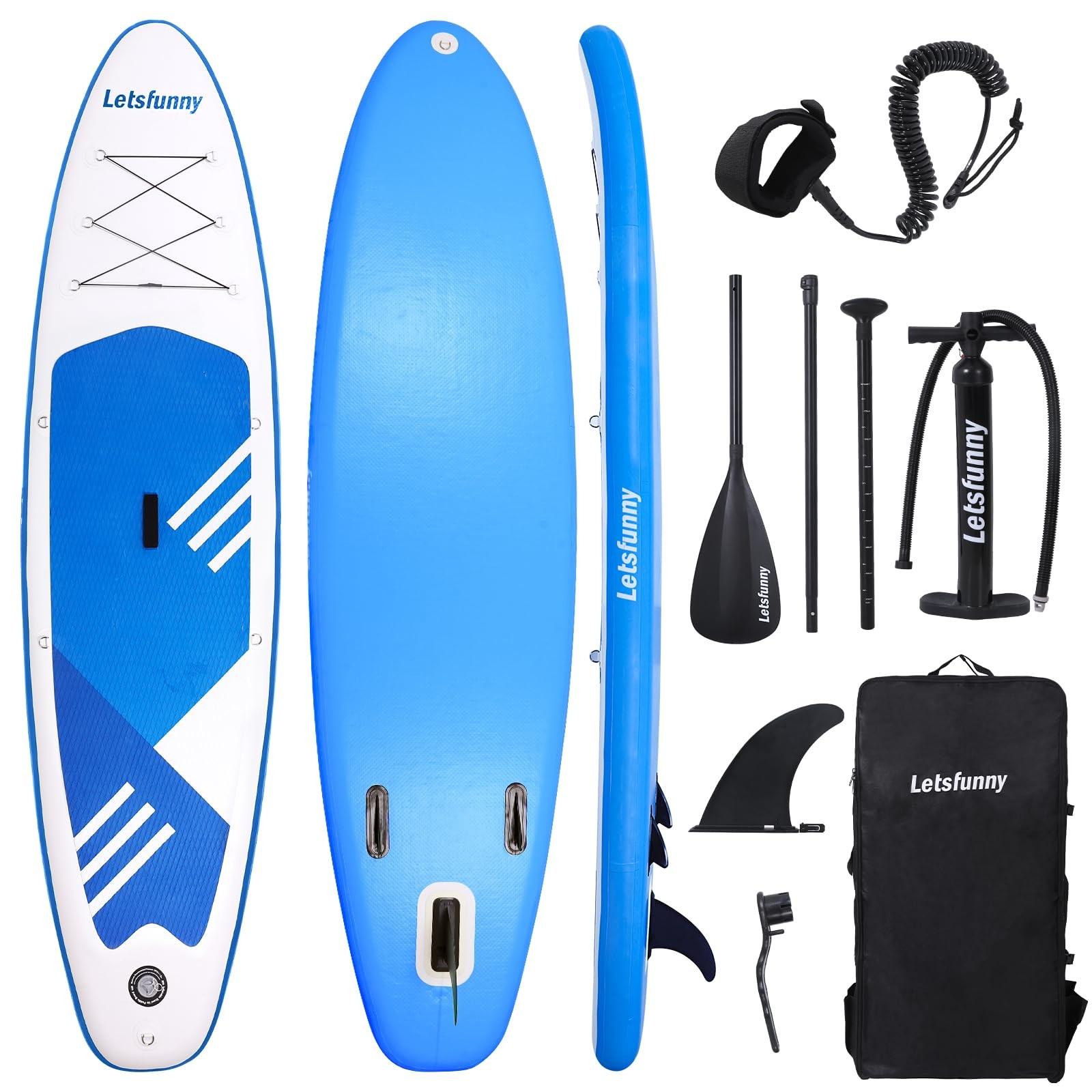Inflatable Stand Up Paddle Board, 10' Yoga Paddleboard with SUP Paddle Board ...