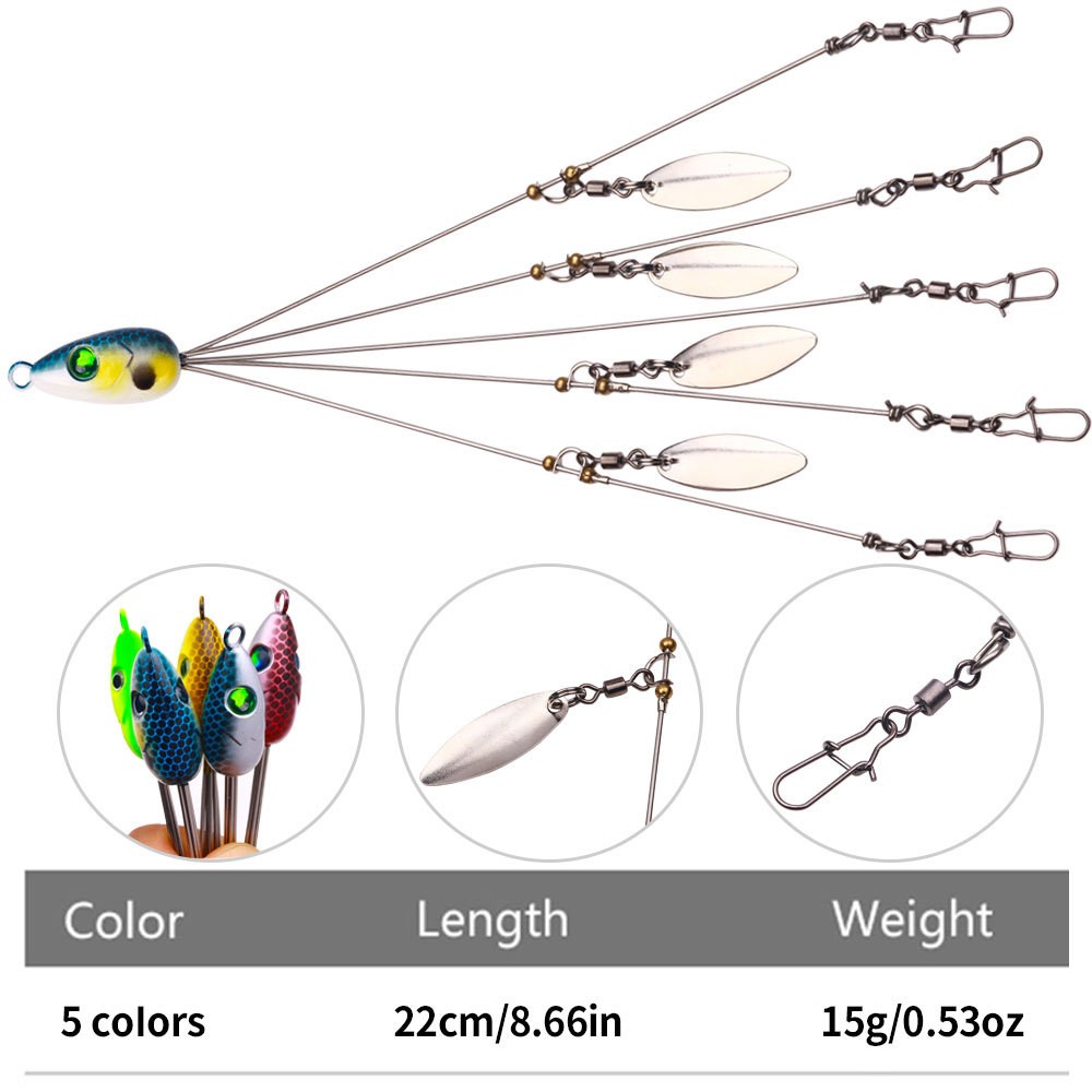 5PCS Alabama Rigs 5 Arms Umbrella Rig Fishing Lure 18cm Fish Bait Kit Tackle - Image 21