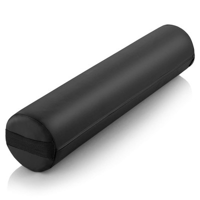 Saloniture Full Round Massage Table Bolster Pillow Pad - 26 X 6 Inch - Black